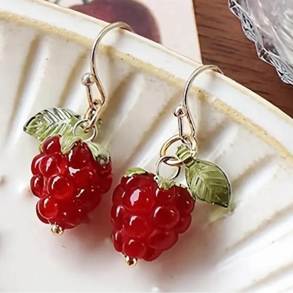 Elegant Red Raspberry Earrings